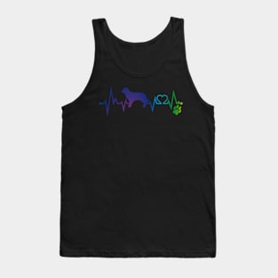 Golden Retriever Colorful Heartbeat, Heart & Dog Paw Tank Top